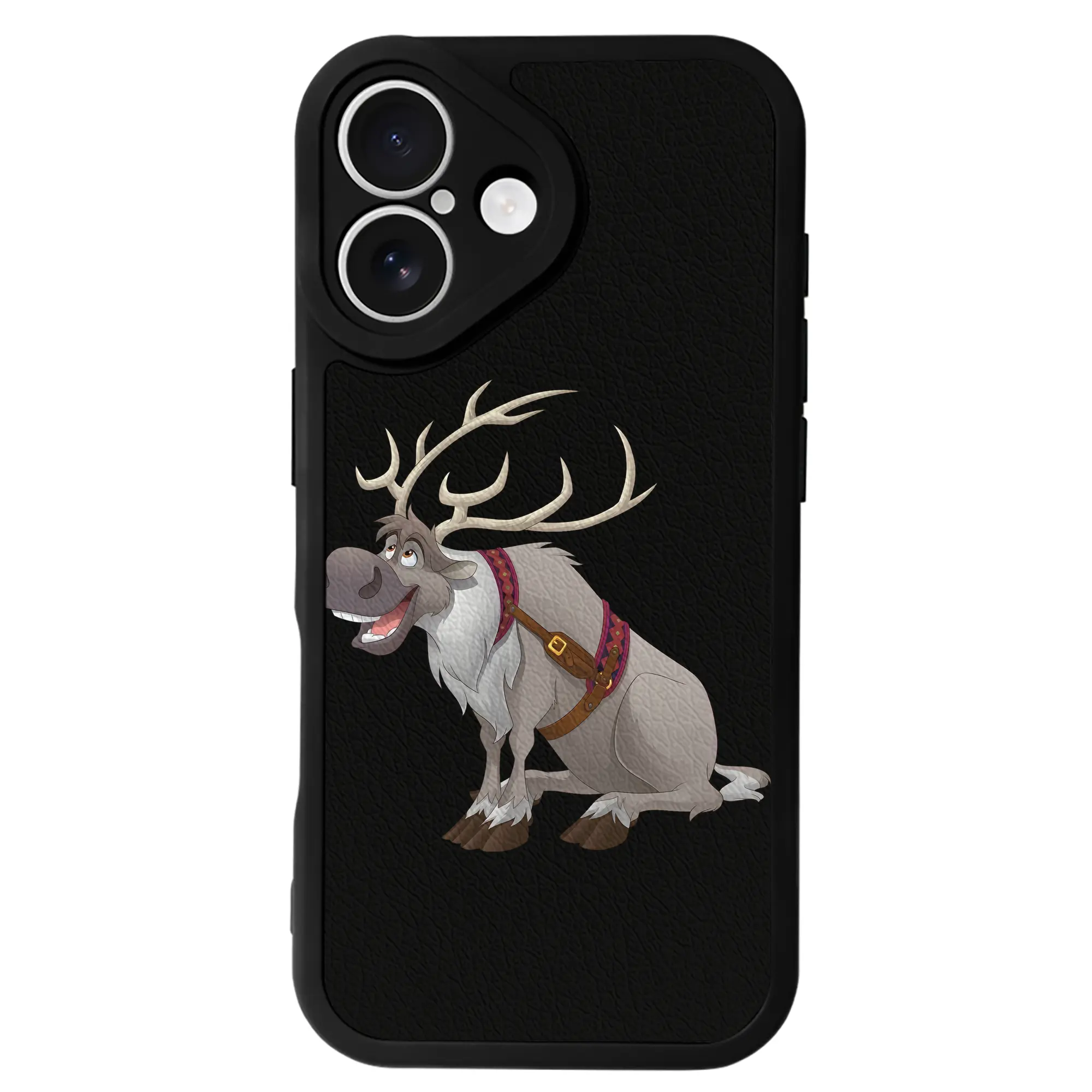 アナと雪の女王(Frozen) グッズ スヴェン(Sven) - IPhone 16シリーズ対応 ・ シリコンスマホケース ・ レザー調 ・ 高精度フィット ・ 耐衝撃 ・ ワイヤレス充電対応 ・ 精密カット